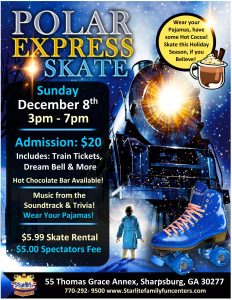 Polar Express at Starlite December events Sharpsburg Peachtree city Newnan 2024