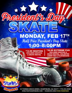 Starlite Family Fun Center Sharpsburg Newnan Peachtree city Presidents day Skate 2025