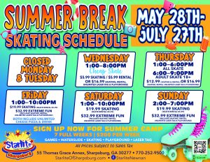 Starlite Family Fun Center of Sharpsburg Summer calendar 2025